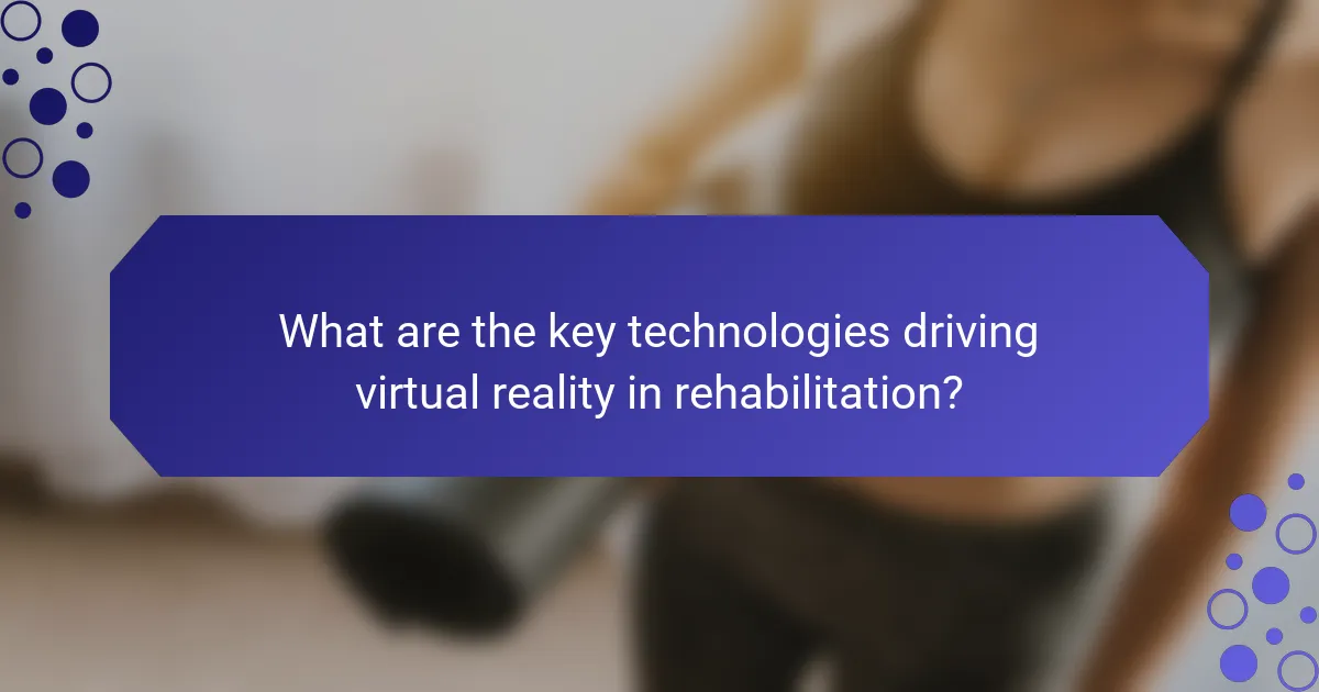 What are the key technologies driving virtual reality in rehabilitation?