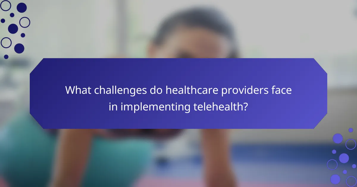 What challenges do healthcare providers face in implementing telehealth?