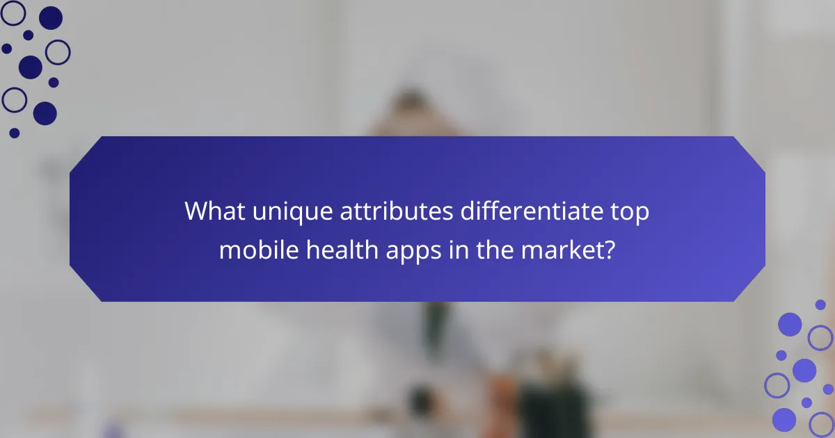 What unique attributes differentiate top mobile health apps in the market?