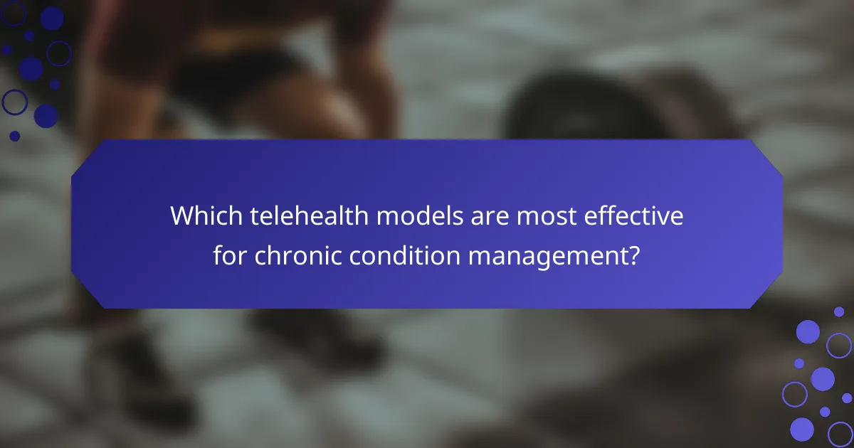 Which telehealth models are most effective for chronic condition management?